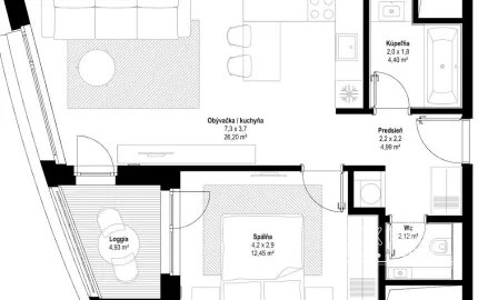 PRENÁJOM 2izb byt SKYPARK s výhľadom na hrad Bottova Staré mesto EXPISREAL